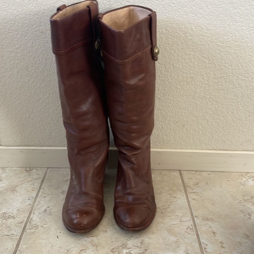 Coach - fayth tan leather boots - Picture 3 of 12